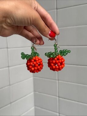 SUSAN ALEXANDRA Beaded Orange & Green Fruit Dangle Earrings